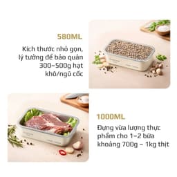 Bộ 4 Hộp Đựng Thực Phẩm Inox 304 OLIVO FreshLock Ivory Nắp AS Ko Chứa BPA An Toàn Chống Rò Rỉ 4