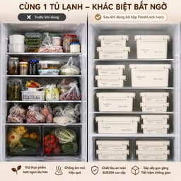 Bộ 4 Hộp Đựng Thực Phẩm Inox 304 OLIVO FreshLock Ivory Nắp AS Ko Chứa BPA An Toàn Chống Rò Rỉ 9