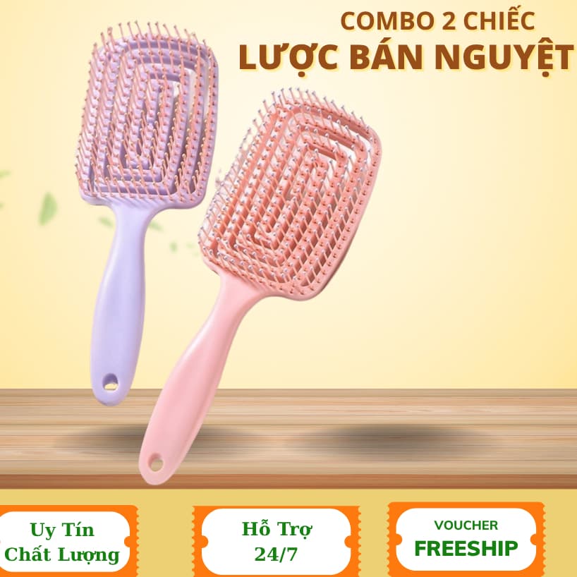 Lược N57 Chải Tóc Xoăn Gỡ Rối Mát Xa Da Đầu Tạo Kiểu Tóc Phồng Tiện Dụng - Lược Mát Xa Đầu Với Răng Lược Mềm Mại -260901