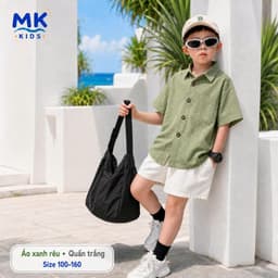 Quần Short Đũi Bé Trai Coco MK Kids Màu Trắng Lưng Thun Form Ngắn Trên Gối Mềm Mát Thoáng Khí Mùa Hè 2-10 Tuổi 4