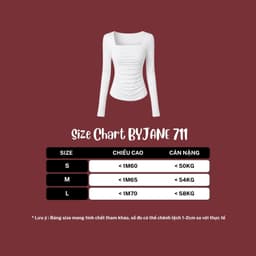 Áo Thun Nữ Dài Tay Ôm Body Cổ Vuông Nhún Trước Chất Thun Mịn Co Dãn 4 Chiều BYJANE - 711 8
