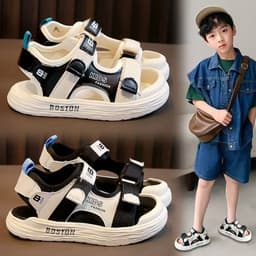 Sandal Trẻ Em Đế Êm Chống Trượt, Quai Dán Thoáng Khí Cho Bé Trai Bé Gái 2-10 tuổi Mã S27 4