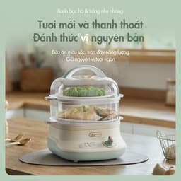 Nồi Hấp Đa Năng Bear DZG-C60Q8, 6L-650W, 2 Tầng Khay 28cm Hẹn Giờ Tự Ngắt Khi Thiếu Nước, Hàng Chính Hãng 8