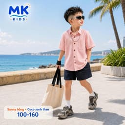 Quần Short Đũi Bé Trai Coco MK Kids Màu Xanh Than Lưng Thun Form Ngắn Trên Gối Mềm Mát Thoáng Khí Mùa Hè 2-10 Tuổi 2