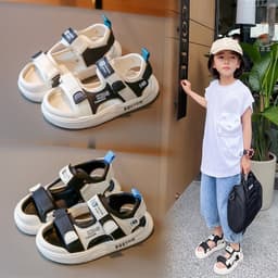 Sandal Trẻ Em Đế Êm Chống Trượt, Quai Dán Thoáng Khí Cho Bé Trai Bé Gái 2-10 tuổi Mã S27 5