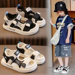 Sandal Trẻ Em Đế Êm Chống Trượt, Quai Dán Thoáng Khí Cho Bé Trai Bé Gái 2-10 tuổi Mã S27 9