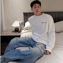 Áo Thun Dài Tay Dream Tears , Chất Liệu Cotton Định Lượng 250Gsm , Thoáng Mát , Sang Trọng , From Dáng Trẻ Trung LT7 2
