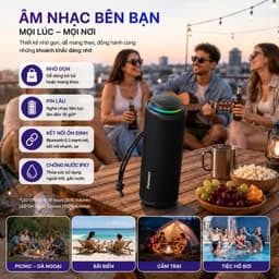 Loa Bluetooth Tronsmart T8 Công Suất 40W, Bluetooth 5.3, Chống Nước IPX7, Pin 9000mAh, Đèn LED RGB, Loa Di Động 7