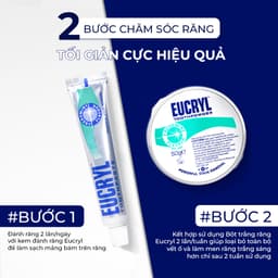 Combo Kem đánh răng Eucryl 62g + Bột tẩy trắng răng Eucryl 50g làm trắng hiệu quả 4
