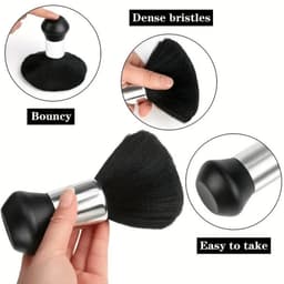 Cọ Quét Phủi Tóc Barber Cao Cấp MOLLYHAIR - Lông Mềm Siêu Mịn, Cán Đen Phối Bạc Sang Trọng, Thiết Kế Ergonomic Đẳng Cấp 3