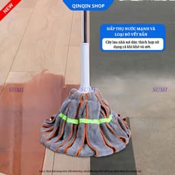 Cây Lau Nhà Tự Vắt Bông Xoắn Mẫu Mới Siêu Thấm Hút Đa Năng, Chổi Lau Nhà Tự Vắt Microfiber CBT2 7