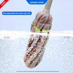 Cây Lau Nhà Tự Vắt Bông Xoắn Mẫu Mới Siêu Thấm Hút Đa Năng, Chổi Lau Nhà Tự Vắt Microfiber CBT2 6