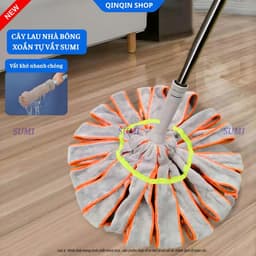 Cây Lau Nhà Tự Vắt Bông Xoắn Mẫu Mới Siêu Thấm Hút Đa Năng, Chổi Lau Nhà Tự Vắt Microfiber CBT2 9