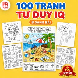 Bộ 100 Tranh Phát Triển Tư Duy IQ Cho Bé POMI – 8 Dạng Bài Tô Theo Số, Tìm Ảnh Ẩn, Tìm Bóng, Mê Cung, Nối Số... 1