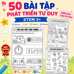 POMI 50 Tranh bài tập STEM phát triển tư duy dành cho bé tuổi 5+ 1