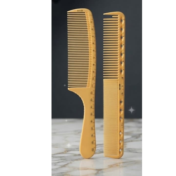 Lược Cắt Tóc Y.S.BOOSE MOLLYHAIR Chuyên Nghiệp, Màu Vàng Gold - Tích Hợp Thước Đo Kỹ Thuật