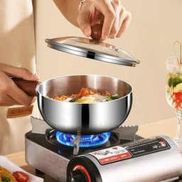 [Inox 304] Nồi mini 14cm cao cấp Gorilla Chef phù hợp nấu 1 gói mì, luộc trứng, nấu cháo, sữa 5