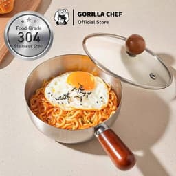 [Inox 304] Nồi mini 14cm cao cấp Gorilla Chef phù hợp nấu 1 gói mì, luộc trứng, nấu cháo, sữa 1