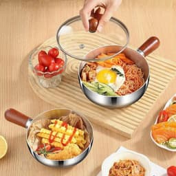 [Inox 304] Nồi mini 14cm cao cấp Gorilla Chef phù hợp nấu 1 gói mì, luộc trứng, nấu cháo, sữa 7