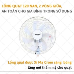 Quạt đứng LIFAN Đ-616A cánh 40cm | 45W | Gió mạnh 71,5 m³/phút | Lồng xi crôm | Bảo hành chính hãng II YANFAN DX16 4