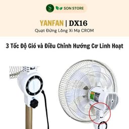 Quạt đứng LIFAN Đ-616A cánh 40cm | 45W | Gió mạnh 71,5 m³/phút | Lồng xi crôm | Bảo hành chính hãng II YANFAN DX16 6