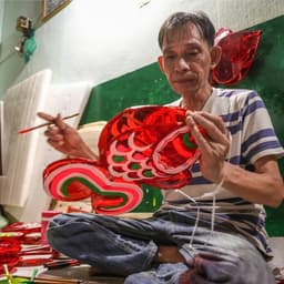 [size lớn] Lồng đèn trung thu gương kiếng thủ công truyền thống trang trí hình thỏ bướm cá 4