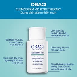 BHA Obagi Clenziderm M.D. Exfoliating BHA 2% Nước hoa hồng Cân bằng Toner tẩy tế bào chết, làm sạch mụn - 148ml 1