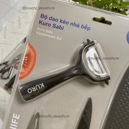Bộ dao kéo nhà bếp KURO/KURO SABI Inochi 4 món tiện lợi, lưỡi thép 3Cr13 sắc bén, chống bám dính 6