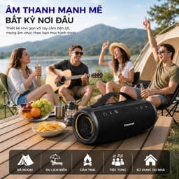 Loa Bluetooth Tronsmart Mirtune S100 50W, Pin 8000mAh 20 Giờ, Chống Nước IPX7, Bluetooth 5.3, TWS, AUX USB Thẻ Nhớ 5