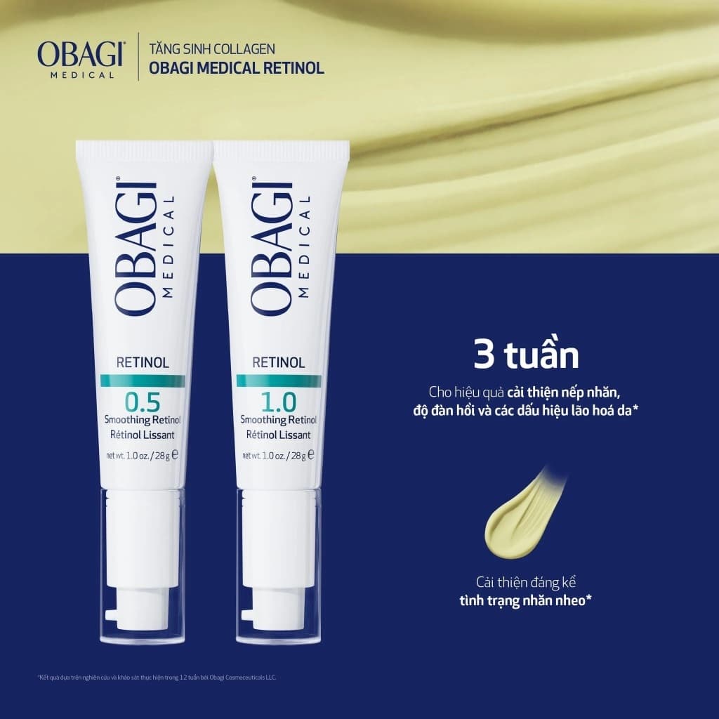 Obagi Retinol 0.5 1.0 Kem Dưỡng Làm Mờ Nếp Nhăn Và Làm Đều Màu Da Chống Lão Hoá Mờ Thâm Sạm Nám - 28g