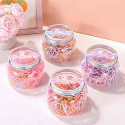 Dây buộc tóc cao su đàn hồi cao, thân thiện với tóc, thùng lớn dùng một lần 1