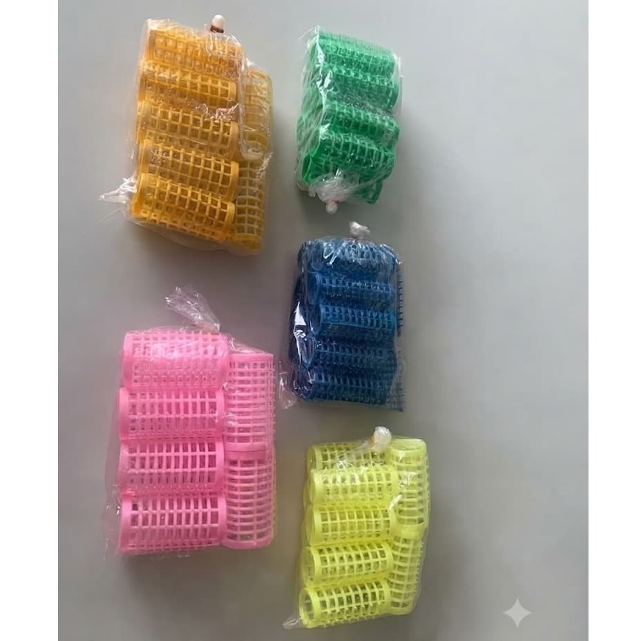 Bộ Lô Uốn Tóc Lưới Nhựa Cao Cấp MOLLYHAIR - Lô Uốn Tóc Xoăn Lạnh, Dụng Cụ Làm Tóc Chuyên Nghiệp Cho Salon Bịch/10 cái