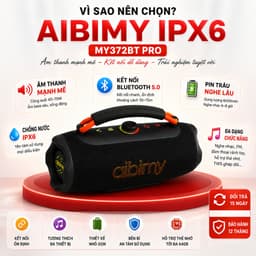 Loa Bluetooth Aibimy MY372BT PRO Công Suất 40-70W, Pin 6000mAh, Chống Nước IPX6, Hỗ Trợ USB AUX Thẻ Nhớ TF 7