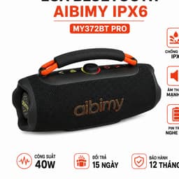 Loa Bluetooth Aibimy MY372BT PRO Công Suất 40-70W, Pin 6000mAh, Chống Nước IPX6, Hỗ Trợ USB AUX Thẻ Nhớ TF 1