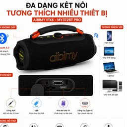 Loa Bluetooth Aibimy MY372BT PRO Công Suất 40-70W, Pin 6000mAh, Chống Nước IPX6, Hỗ Trợ USB AUX Thẻ Nhớ TF 5