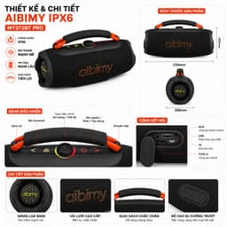 Loa Bluetooth Aibimy MY372BT PRO Công Suất 40-70W, Pin 6000mAh, Chống Nước IPX6, Hỗ Trợ USB AUX Thẻ Nhớ TF 3
