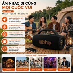 Loa Bluetooth Aibimy MY373BT Công Suất 40-70W Pin 6000mAh, Loa Xách Tay Bluetooth 5.0 Hỗ Trợ USB Thẻ Nhớ TF AUX 4