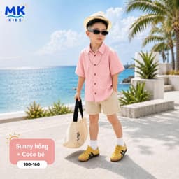 Quần Short Đũi Bé Trai Coco MK Kids Màu Be Lưng Thun Form Ngắn Trên Gối Mềm Mát Thoáng Khí Mùa Hè 2-10 Tuổi 4