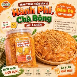 Bánh Tráng Hành Phi Chà Bông PACO – Đậm Vị Thơm Giòn | Bánh Tráng Trộn Ăn Vặt Càng Ăn Càng Ghiền | Món Hot 1