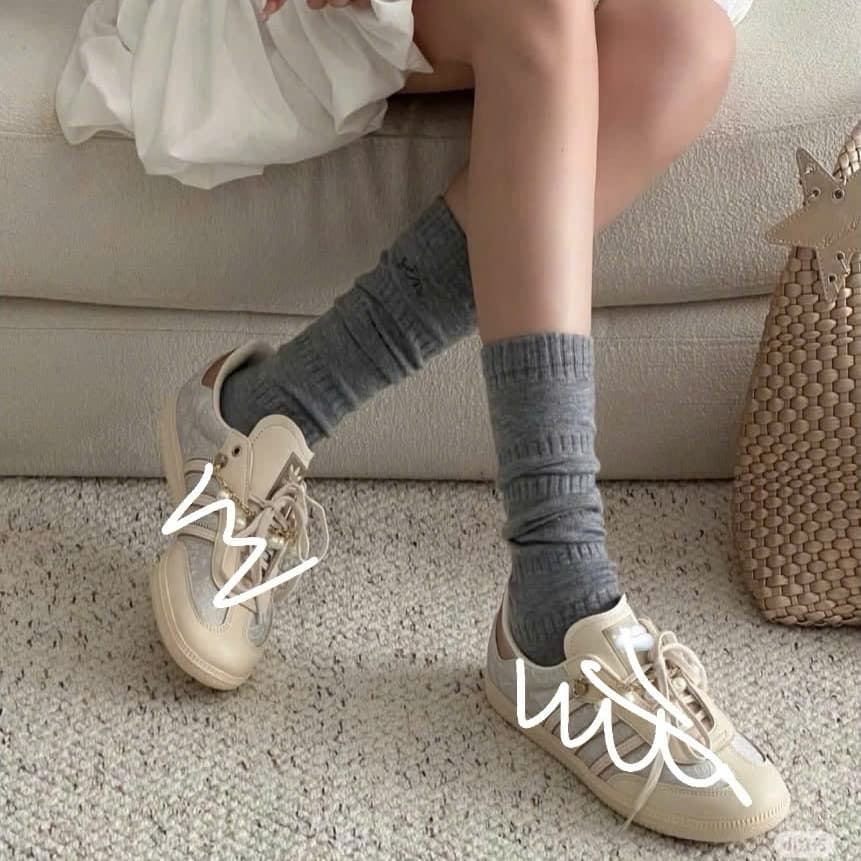 [HOẢ TỐC_FULLBOX] Giày thể thao charm ngọc trai nữ basic retro vintage, giày sneaker SAM. Ba ngọc trai điệu đà hotrend