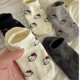 Sét 10 đôi tất lười mèo kitty chất cotton thoáng khí A3TI5 5