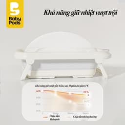 Chậu tắm xếp gọn cho bé Babypods, nhựa nguyên sinh cao cấp, có đồng hồ cảm biến đo nhiệt độ nước 4