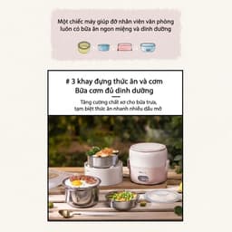 HỘP CƠM ĐIỆN CẦM TAY BEAR DFH-B20S6 2L 270W – 3 KHAY INOX 304, HẸN GIỜ, HÂM NÓNG & HẤP TRỨNG 8