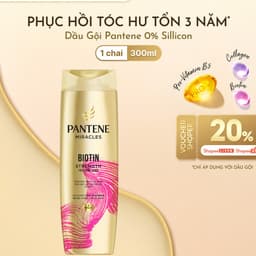 Dầu Gội PANTENE MIRACLES 0% Silicone Bổ Sung Dưỡng Chất Ngăn Rụng Tóc Biotin - Chai 300ML 1