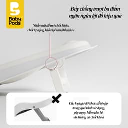 Giá đỡ tắm cho bé xếp gọn Babypods, tùy chỉnh độ cao, chống trượt hiệu quả, nhựa nguyên sinh cao cấp 5