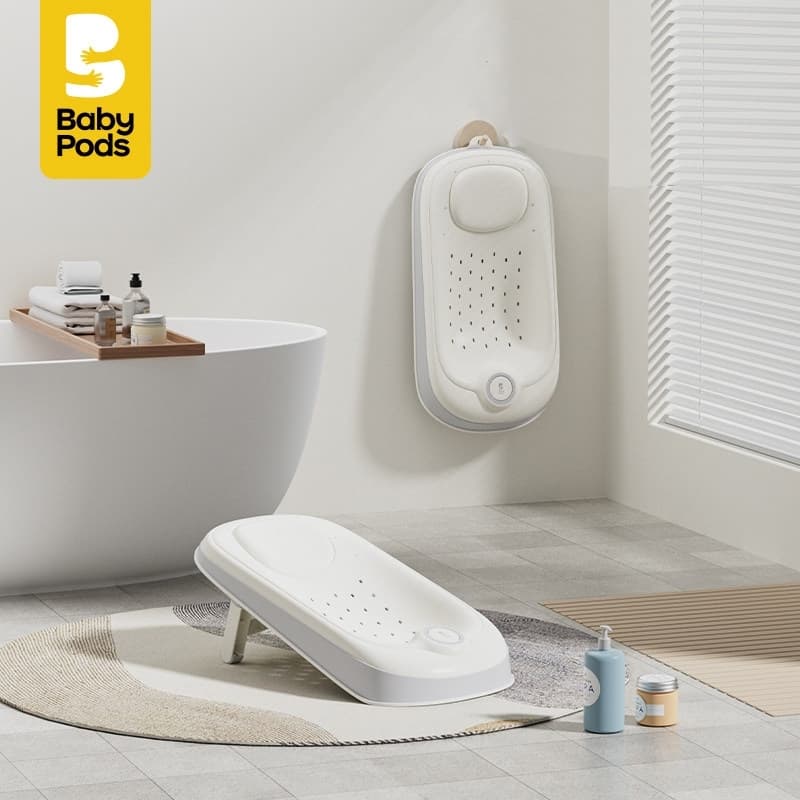 Giá đỡ tắm cho bé xếp gọn Babypods, tùy chỉnh độ cao, chống trượt hiệu quả, nhựa nguyên sinh cao cấp