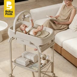 Bàn thay tã kết hợp bồn tắm di động xếp gọn Babypods 2in1 mẫu Yunchu, tùy chỉnh độ cao, báo nhiệt độ nước 1