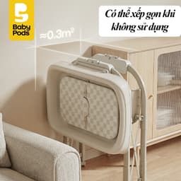Bàn thay tã kết hợp bồn tắm di động xếp gọn Babypods 2in1 mẫu Yunchu, tùy chỉnh độ cao, báo nhiệt độ nước 5
