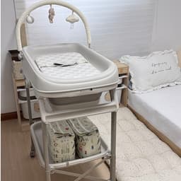 Bàn thay tã kết hợp bồn tắm di động xếp gọn Babypods 2in1 mẫu Yunchu, tùy chỉnh độ cao, báo nhiệt độ nước 7