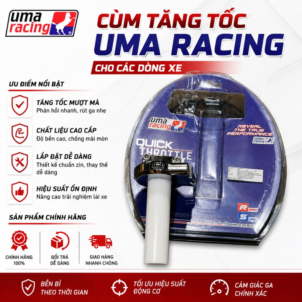 Cùm Ga Tăng Tốc UMA Racing Cho Xe Máy Wave Winner Exciter Future Vario